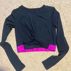 Fabletics Long sleeve cropped criss cross athletic shirt